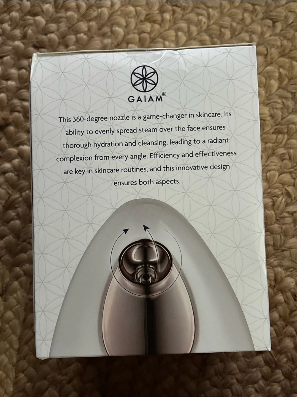 Gaiam White Facial Steamer with Nano Ionic 360 Rotatable Nozzle